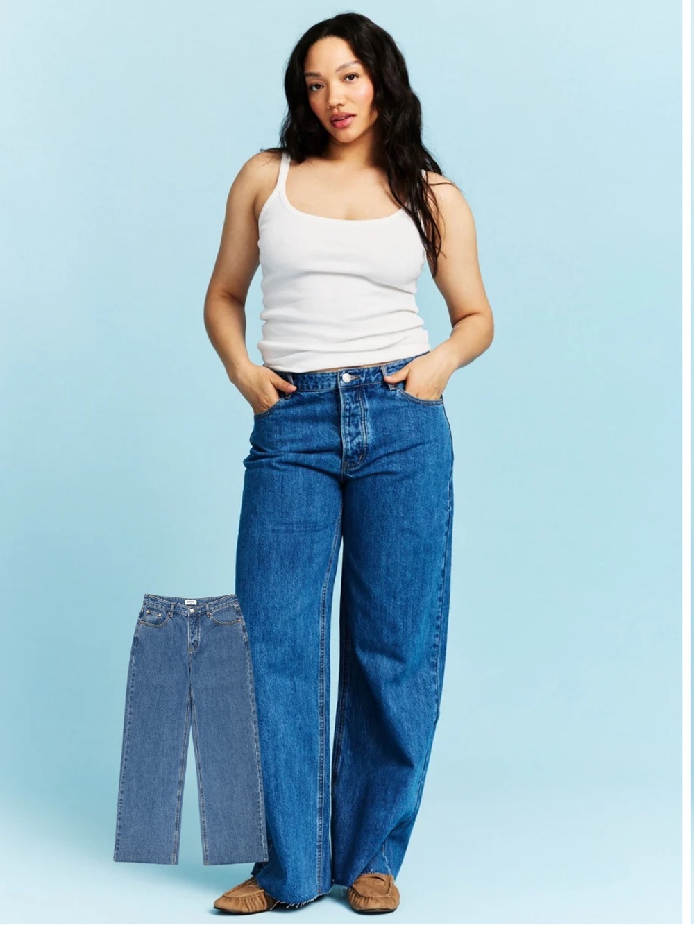 Parke low rise baggy jean in medium wash 25